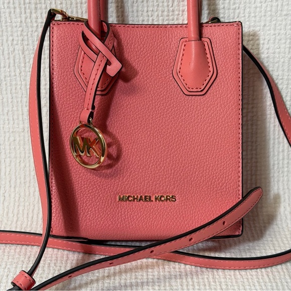 Michael Kors Handbags - Michael Kors Mercer XS Extra Small Phone Crossbody Bag Leather Sherbert Pink